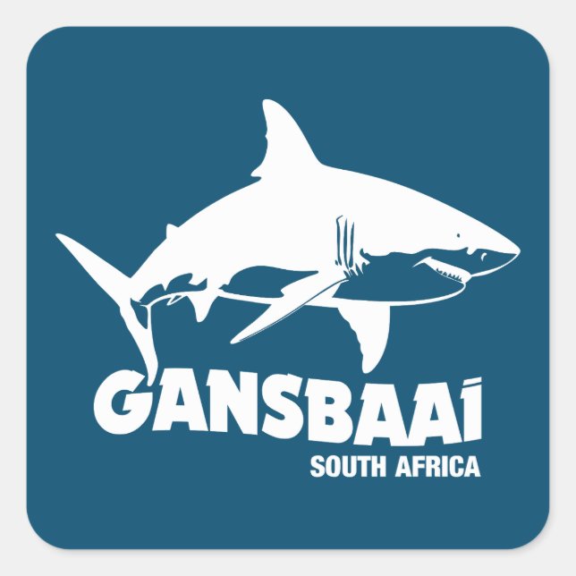 Adesivo Quadrado Nadar Com Tubarões Brancos Excelentes - Mergulho G (Frente)