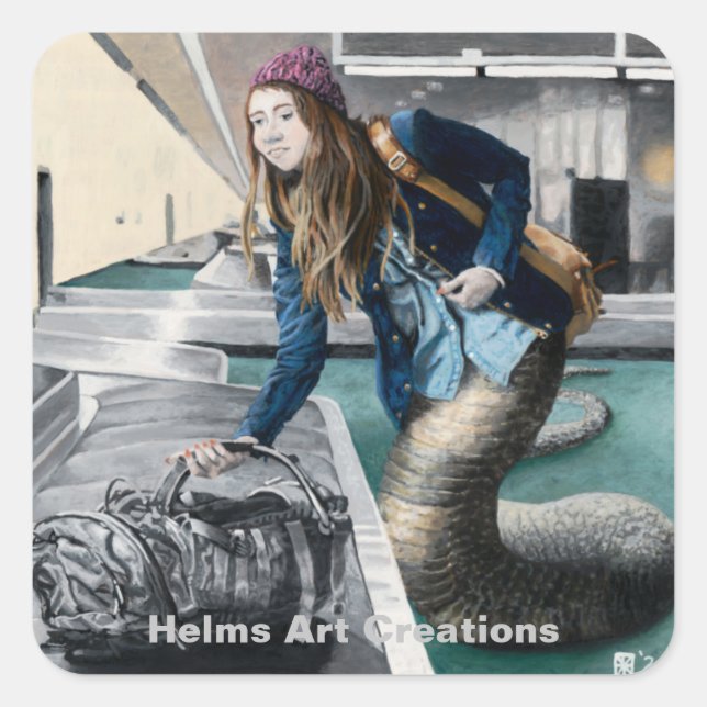 Adesivo Quadrado Naga Explorer World Viagem Fantasy Art Stickers (Frente)