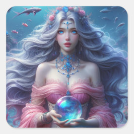 Adesivo Quadrado Naia - Sereia Collection Art Sticker