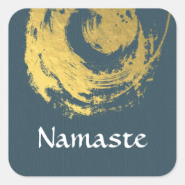 Adesivo Quadrado Namaste Yoga Meditation Instrutor Blue ZEN