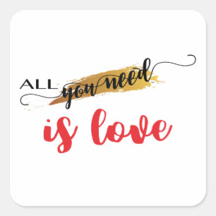 Adesivo Quadrado Namorados All-you-need-is-Love