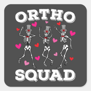 Adesivo Quadrado Namorados de Esqueleto Ortho Squad Dancing