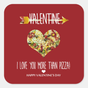 Adesivo Quadrado Namorados, eu te amo mais que pizza