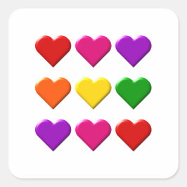 Adesivo Quadrado Namorados Hearts Sticker