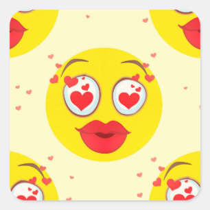 Adesivo Quadrado Namorados kiss Emoji
