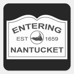 Adesivo Quadrado Nantucket entrando Est. 1659 assine dentro o preto