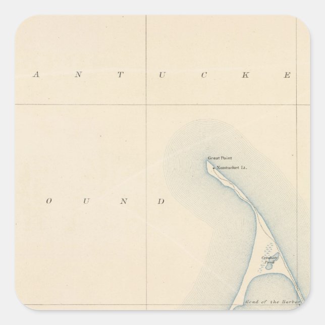 Adesivo Quadrado Nantucket, Massachusetts (Frente)