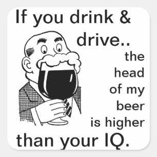 Adesivo Quadrado Não Beba nem dirija