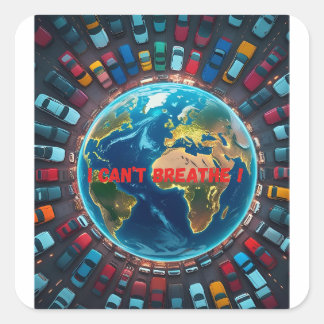 Adesivo Quadrado Não consigo respirar - Poluição ambiental