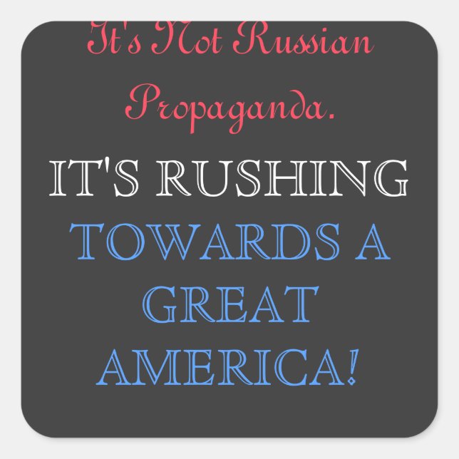 Adesivo Quadrado Não é russo é RUSHING (Frente)