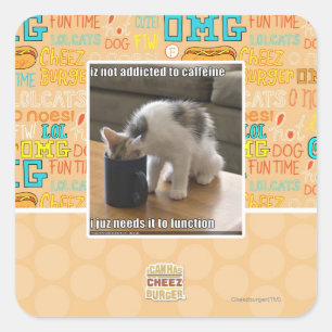 Adesivo Quadrado Não é viciado em cafeína