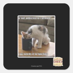 Adesivo Quadrado Não é viciado em cafeína
