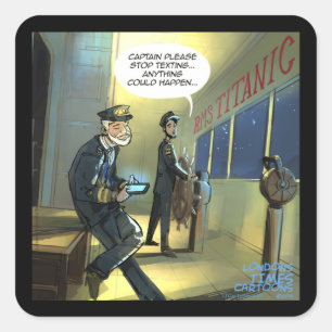 Adesivo Quadrado Não Envie SMS e Titanic Engraçado