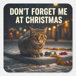 Adesivo Quadrado Não esqueça os gatos no Natal imagem arte