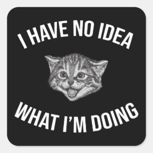 Adesivo Quadrado Não faço ideia do que estou fazendo.