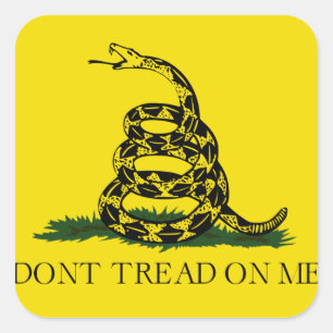 Adesivo Quadrado Não lance a bandeira americana Gadsden