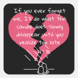 Adesivo Quadrado Não me esqueça