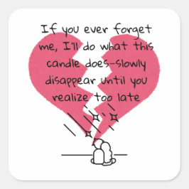 Adesivo Quadrado Não me esqueça