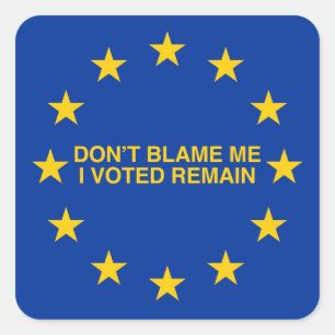 Adesivo Quadrado Não me responsabilize, mim votou para Remain