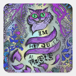 Adesivo Quadrado Não Muito Lá, Gato Louco