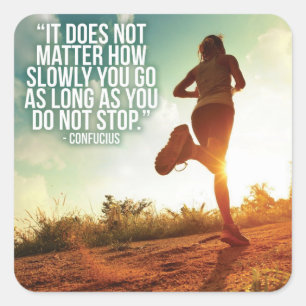 Adesivo Quadrado NÃO PARE. Motivação da Maratona em Execução