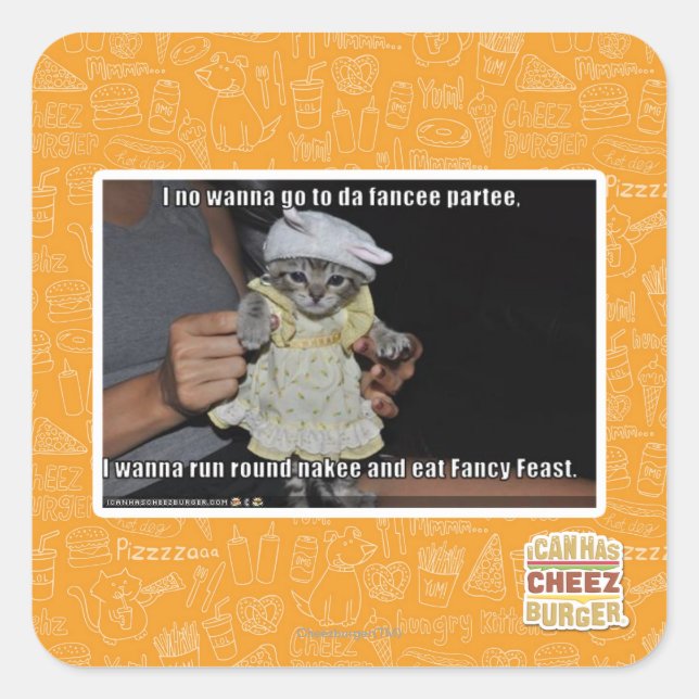 Adesivo Quadrado Não quero ir à festa da noiva (Frente)