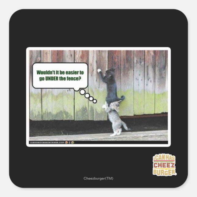 Adesivo Quadrado Não seria mais fácil (Frente)