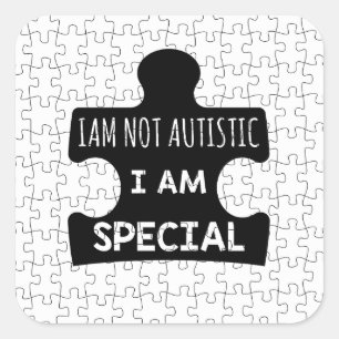 Adesivo Quadrado Não Sou Autista, Sou Especial