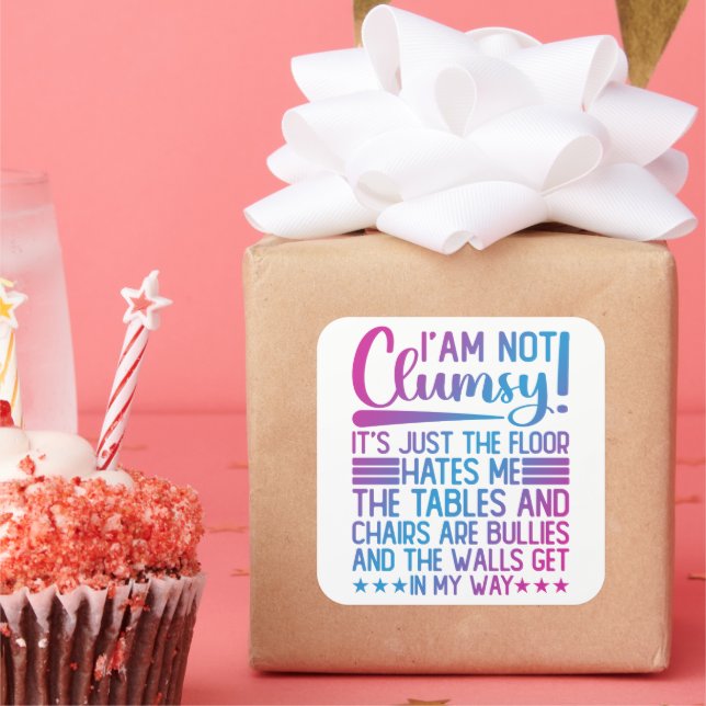 Adesivo Quadrado Não sou desajeitado, é só engraçado dizer sarcásti (Festa)