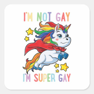 Adesivo Quadrado Não Sou Gay Im Super Orgulho gay Lgbt Sinalizador