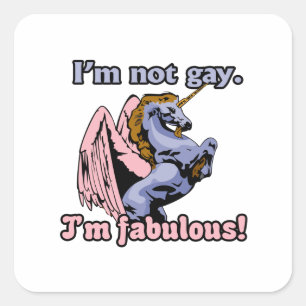 Adesivo Quadrado Não sou gay, sou fabuloso