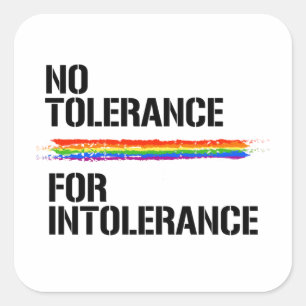 Adesivo Quadrado Não tolerância à intolerância