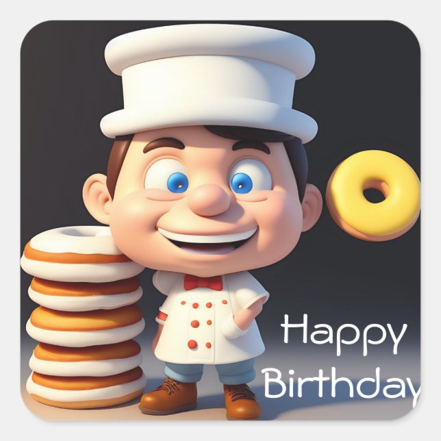 Adesivo Quadrado Não Toque Nas Minhas Rosquinhas, Vinhetas De Anive (Frente)