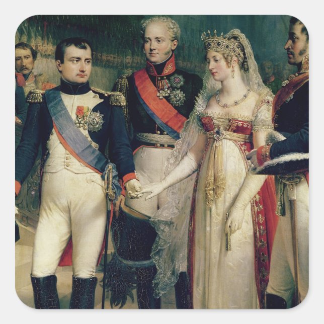Adesivo Quadrado Napoleão Bonaparte Recebendo Rainha Louisa (Frente)