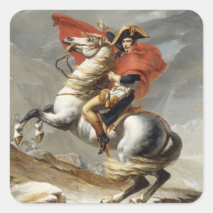 Adesivo Quadrado Napoleão Cruzando os Alpes - Jacques-Louis David