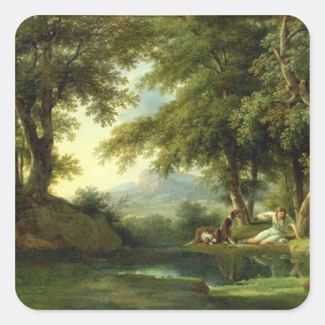 Adesivo Quadrado Narciso Admitindo sua Reflexão (Frente)