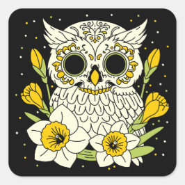 Adesivo Quadrado Narcissus e Coruja