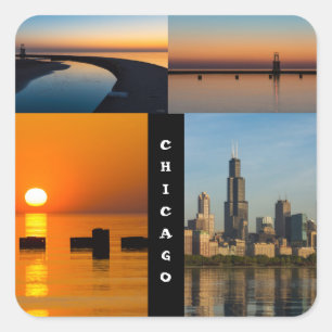 Adesivo Quadrado Nascer do sol de Chicago