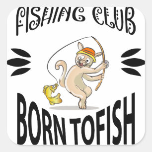 Adesivo Quadrado Nascer do Vinheta de Sinal do Clube de Pesca