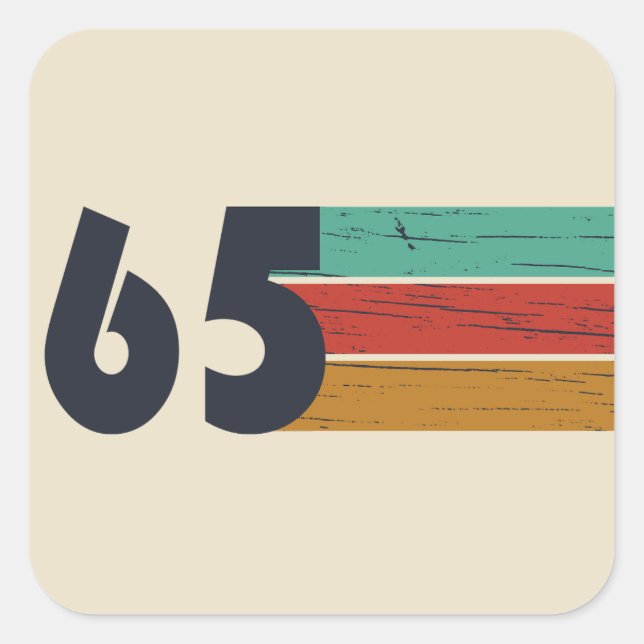 Adesivo Quadrado Nascer em 1965, 60º presente de aniversário (Frente)
