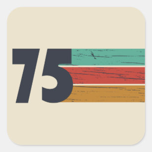 Adesivo Quadrado Nascer em 1975 vintage 50º presente de aniversário