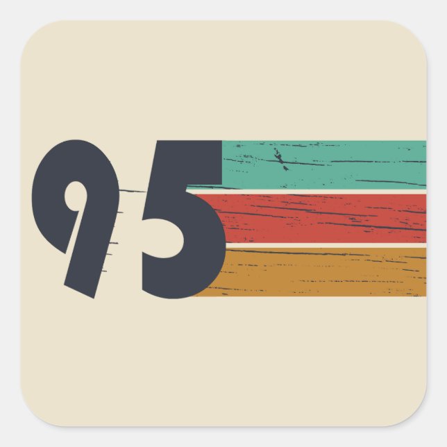 Adesivo Quadrado Nascer em 1995 presente de aniversário de 30 anos  (Frente)