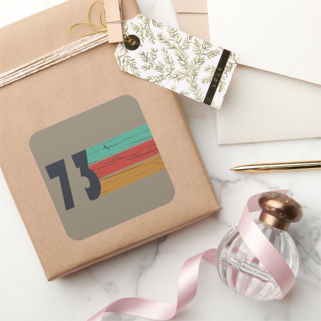 Adesivo Quadrado Nascer em presente de aniversário de 1973 (Presentear)