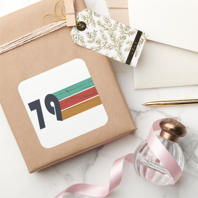 Adesivo Quadrado Nascer em presente de aniversário de 1979 (Presentear)