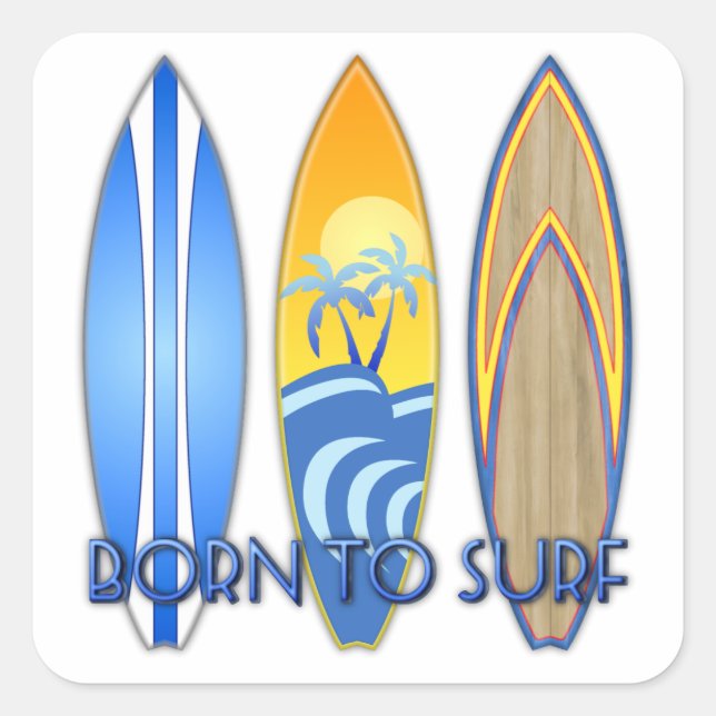 Adesivo Quadrado Nascer Para Surf (Frente)