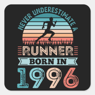 Adesivo Quadrado nascer Runner no Pai Gift Running de 1996