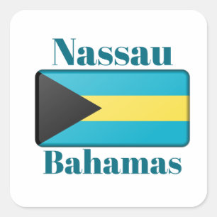 Adesivo Quadrado Nassau Bahamas Flag