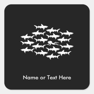 Adesivo Quadrado Natação do mergulhador de mergulhador com uma