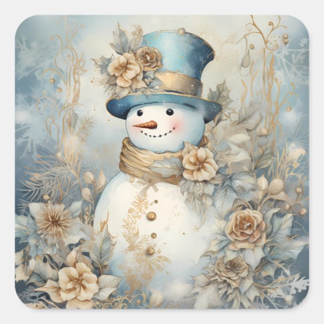 Adesivo Quadrado Natais vintages (Frente)