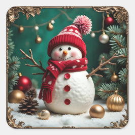 Adesivo Quadrado Natais vintages - Autocolantes